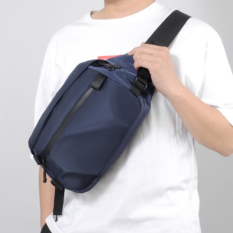Men's Commuter Shoulder Bag, Oxford Large Capacity Simple Men's Chest Bag with Adjustable Shoulder Strap, Men's Waist Bag