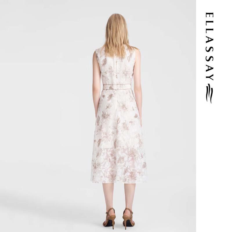 ELLASSAY Retro Print A-Line Midi Dress
