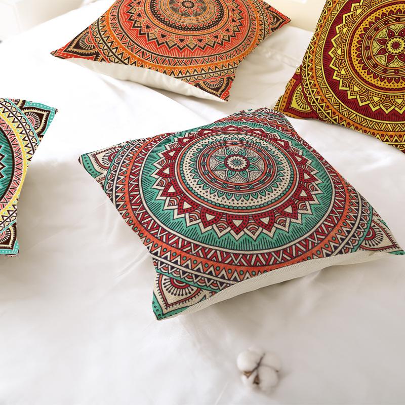 Bohemian Mandala Style Polyester Pillowcase Square Sofa Pillowcase Home
