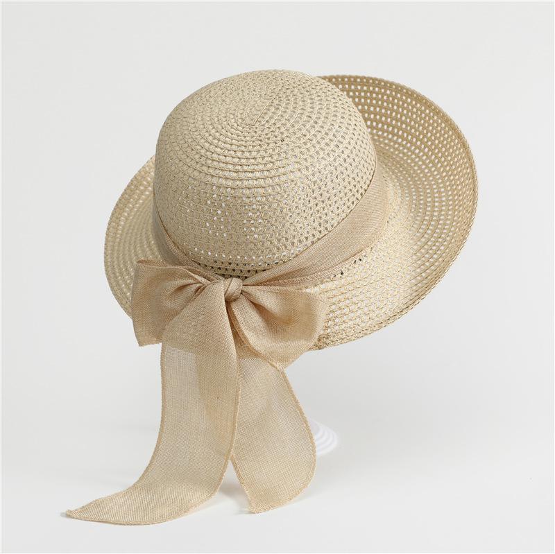 Straw Hat Women's Summer Sun Protection Big Eaves Versatile Sun Hat Sunshade Women's Seaside Top Hat Tide Folding