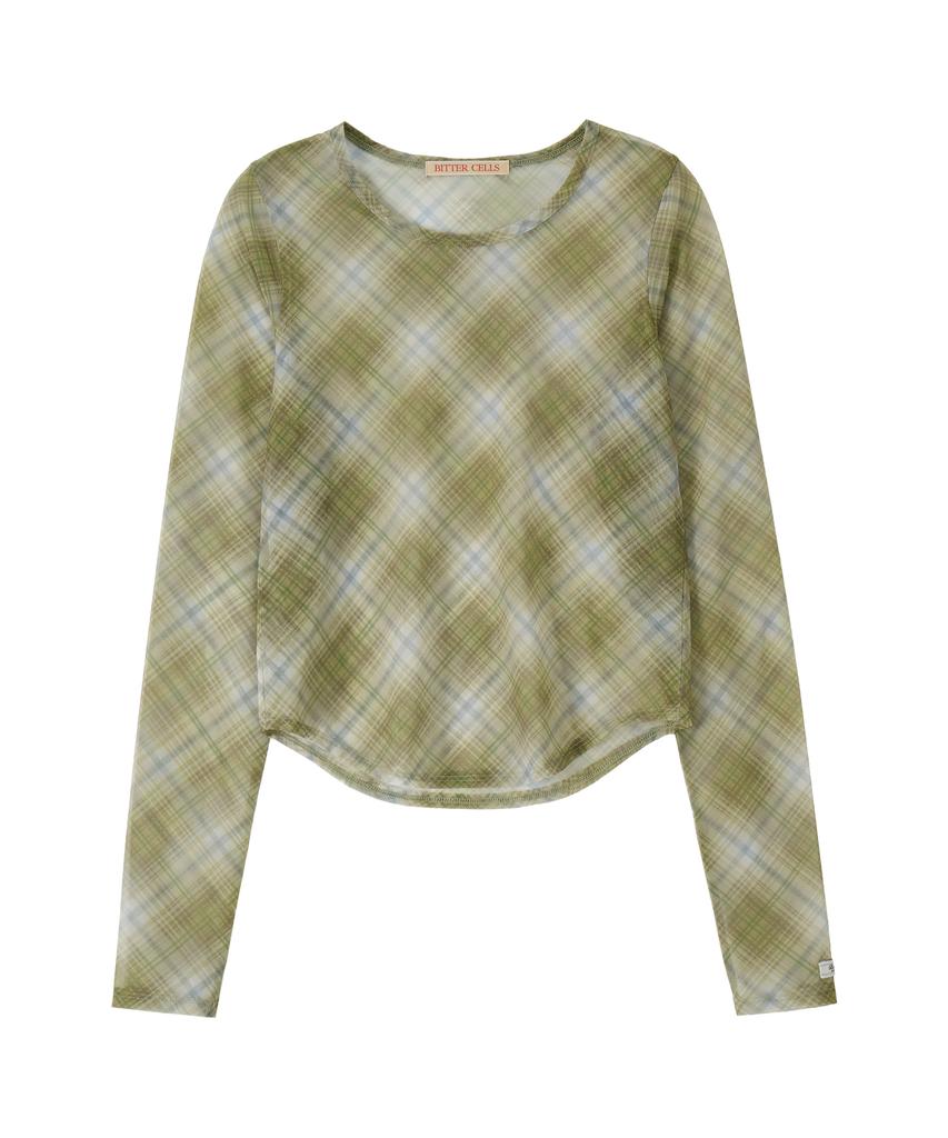 Biteoseljeu Check See-Through Long Sleeve - Olive