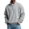 Men's Casual Half-Zip Stand Collar Sweatshirt Color Winter Long Sleeve Pullover