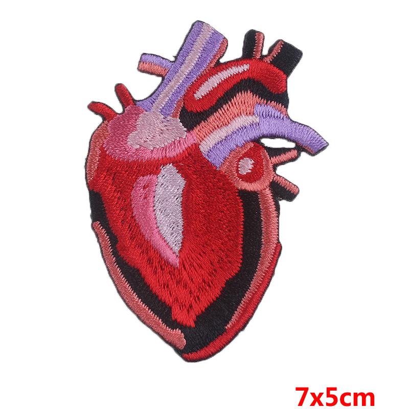 Punk Heart Embroidery Patch Iron On Patches For Clothing Thermoadhesive Patches On Clothes Waves Applique/Patches On Clothes