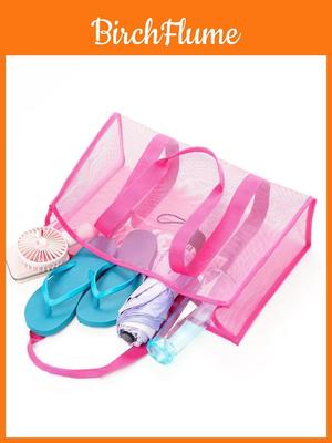 Minimalist Mesh Beach Bag For Swimming And Travel With Large Capacity For Casual Use