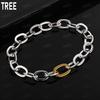 925 Sterling Silver Interlocking Side Chain Simple Bracelet Gift Jewelry