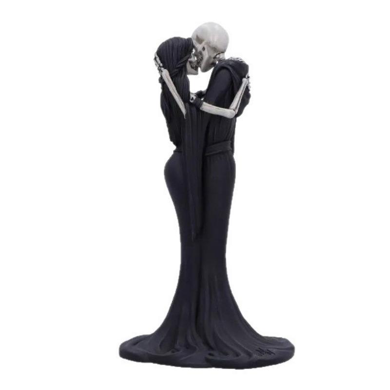 Halloween Skelett Paar Figur: Ewiger Kuss Rächende Göttin Statue Skelett Geschenk