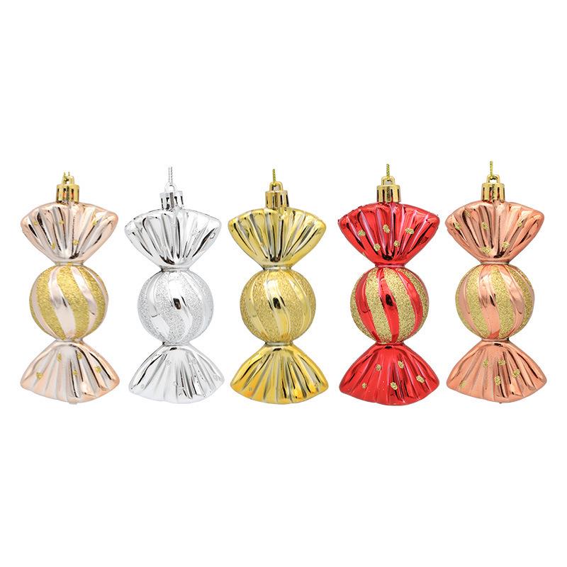 Christmas Electroplated Candy Gift Box and Ornament Set, Colorful 5-Piece Collection