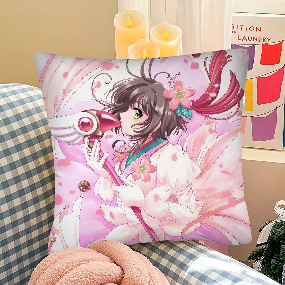 Anime Cardcaptor Sakura Pillow Case Square Pillow Bedroom Sofa Leisure Comfort Cushion Car Living Room Home Decoration