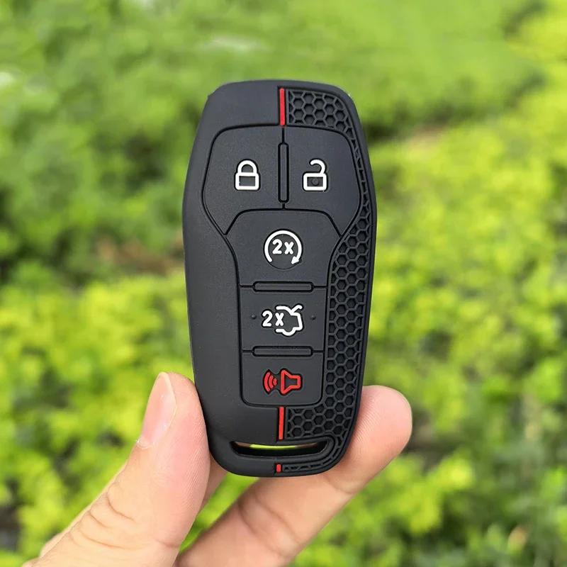 Silicone Car Key Case Fob Cover For Ford Fusion Mondeo Mustang F-150 Explorer Edge Car Accessories