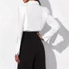YYFS Camicette e camicie con collo a polo a maniche lunghe con stampa tinta unita primavera autunno moda casual da donna