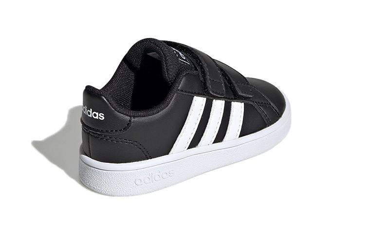 adidas Neo GRAND COURT Low Top Skateboard Shoes Black White Infant And Toddler EF0117