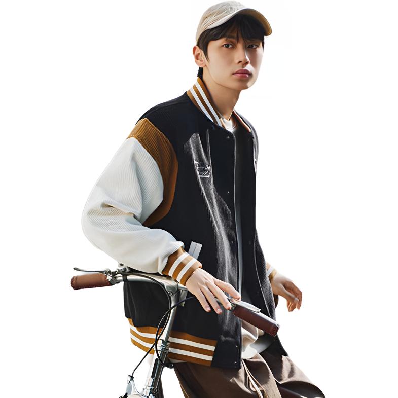 Anta Loose Fit Single Button Baseball Collar Long Sleeve Jacket Men jackets 152548722-2