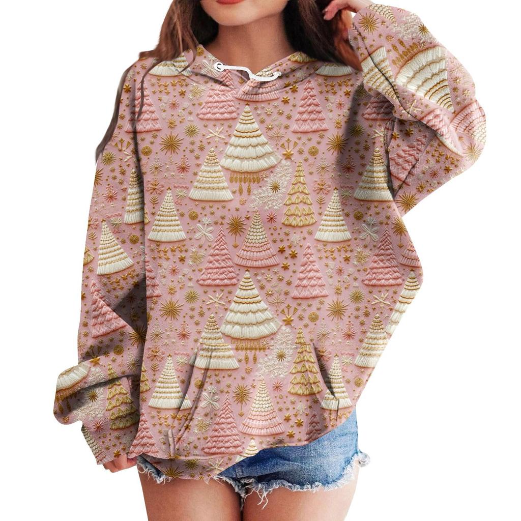 Moletons infantis com estampas soltas de Natal Camisa esportiva com capuz Camisa esportiva da moda