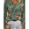 Bohemian Floral V-neck Sweater - Elegant, Long Sleeve Pullover Top