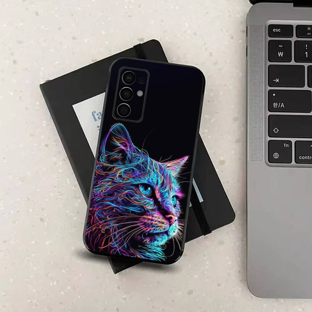 Colorful Art Animals Phone Case For Samsung Galaxy A13,A21s,A22,A31,A32,A52,A53,A71,A80,Soft Black Shell