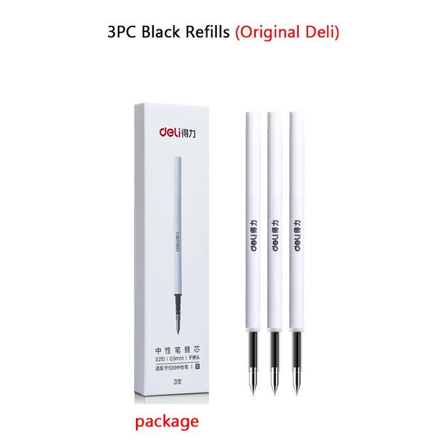 Deli Nusign Quiet Rotating Gel Pens,2pcs 0.5mm Smudge-Free Quick Dry Black for Students&Professionals,Perfect for Exams,Office