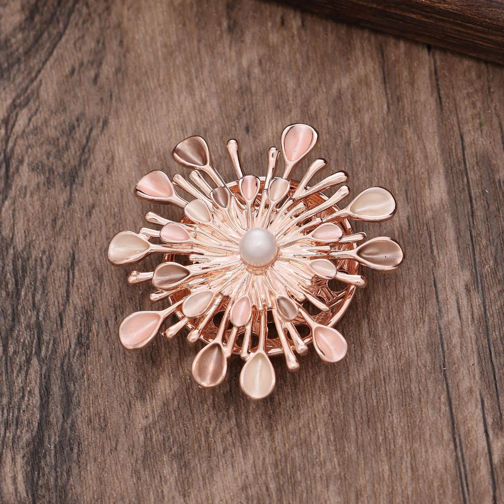 Nouvelle Broche Tournesol Émail Irrégulier à Boucle Magnétique, Broche Fleur Épineuse Multifonctionnelle pour Dames