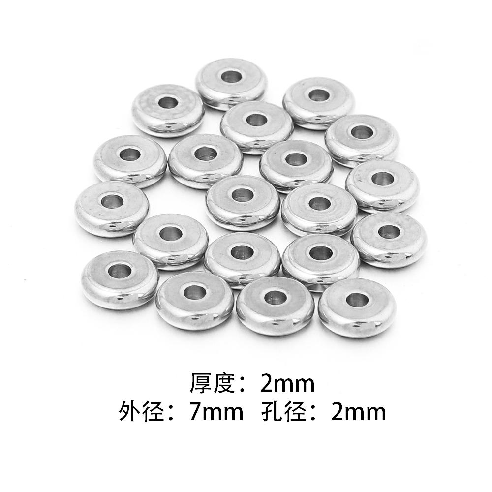 20/50pcs Stainless Steel Spacer Beads Flat Round Loose Wheel Beads For Jewelry Making DIY Charms Bracelet Necklace Accessories