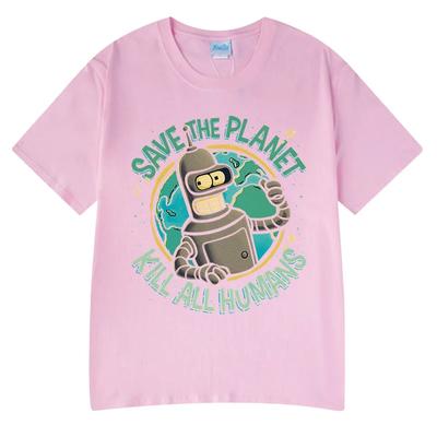 Funny Save The Planet Kill All Humans Robot Graphic Print T Shirt Men's Women Fashion Short Sleeve T-shirt Oversized Tees