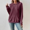 Damen Kapuzenpullover mit langen Ärmeln, Stricktop, A-Linie, lässig, gestreift, mit Tasche, Hoodie 2026 Frühling, tägliches Sweatshirt