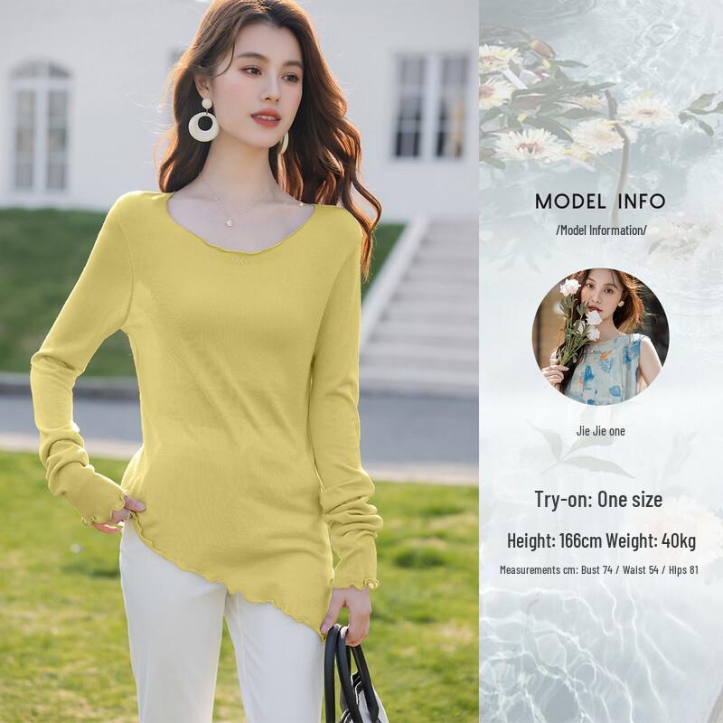 Mokaana Women's Lace Long Sleeve Knit T-shirt