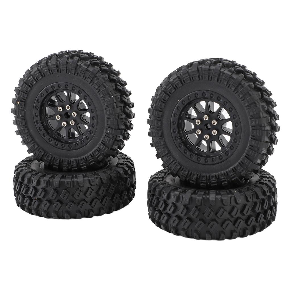 RC Car Tires Rubber Sturdy Remote Control Pickup Truck Wheel Tires Replacement for MN82 Black