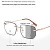 -1.25 -1.75 -2.25 -4.0Photochromic Myopia Glasses Frameless Lenses Anti Blue Light Non Prescription Flat Glasses Fashion Glasses