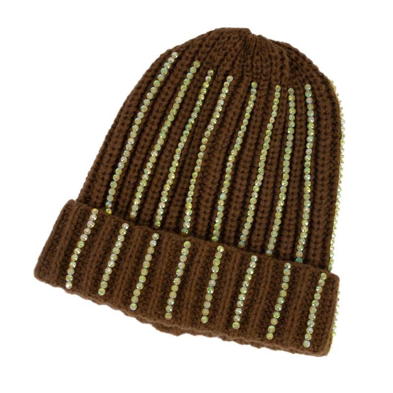 

Unisex Skull Hat for Teens Girls Boys Hip Hop Photo Props Knitted Winter Hat Rhinestones Costume Props Skull Cap