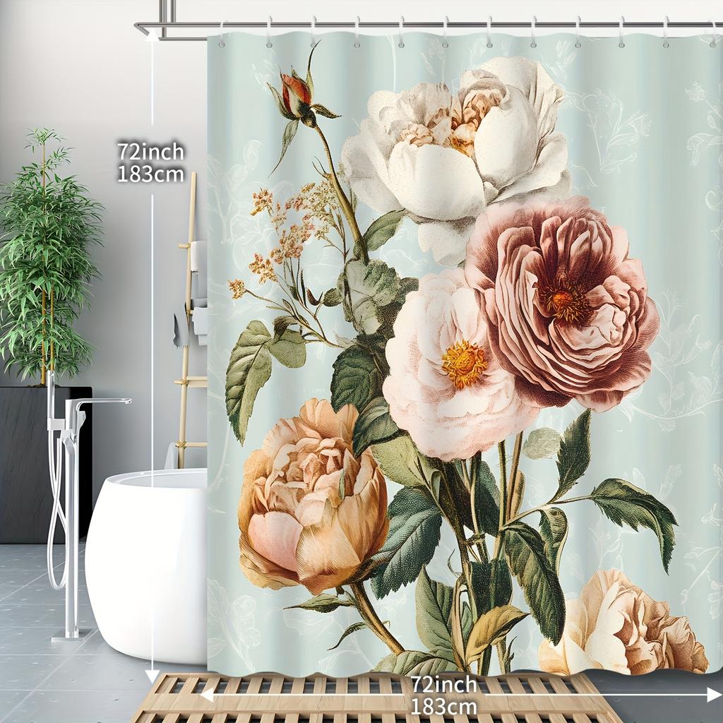 Vintage Floral Shower Curtain: Elegant Roses And Peonies For A Classic Bathroom Decor