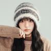 New Style Loose Dandy Hat Lazy Style Fashion Stripes Beanie Hat Sweet Winter Hats For Women Streetwear Knit Hats For Girl