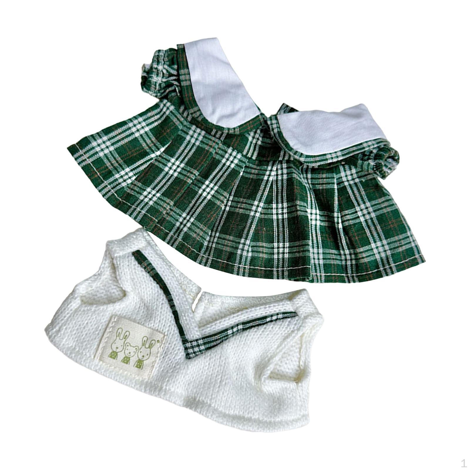 

20 см плюшевий одяг для ляльок, стильні, плюшеві аксесуари, реквізит для фотографій, сукня та светр, жилет своїми руками