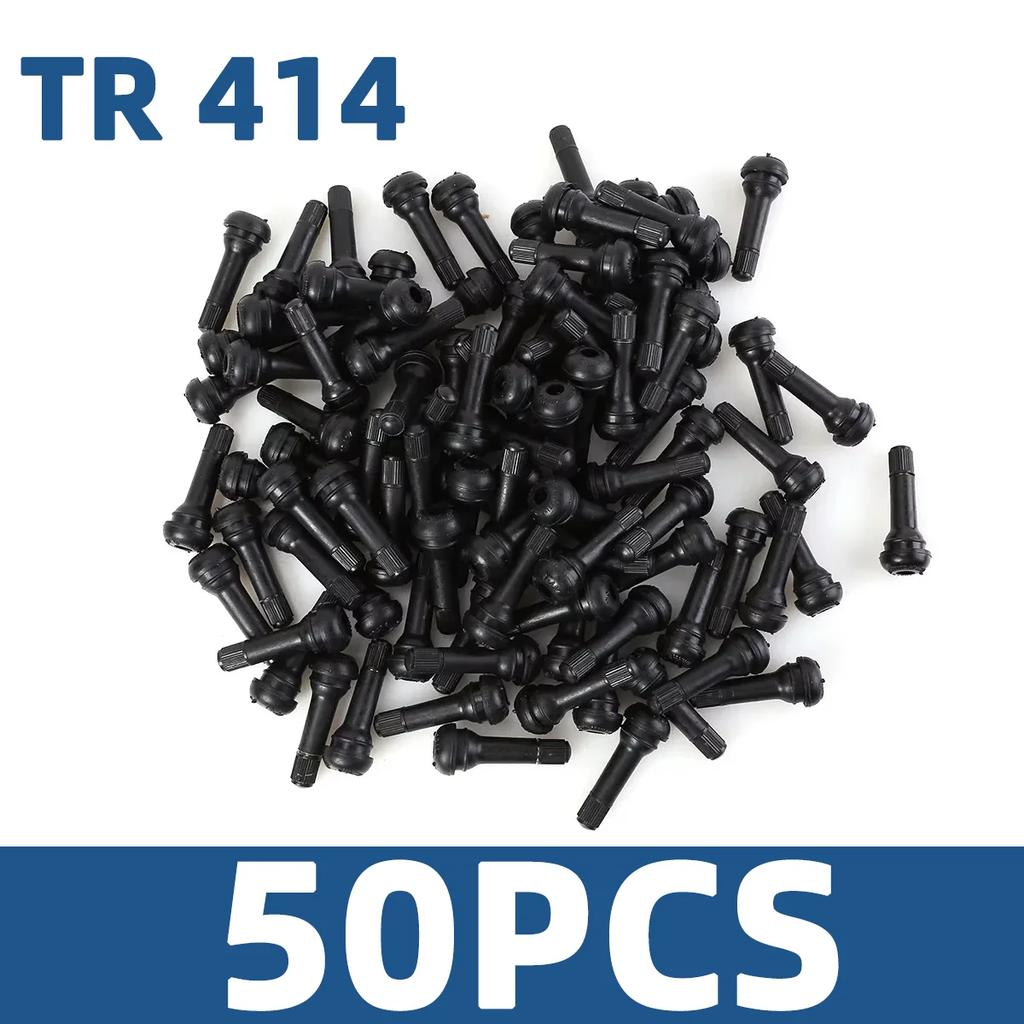 4/8/10/24/50/100PCS TR413 TR414 Tire Valve Stem Rubber Car Motorcycle Wheel Valve Core Replacement Auto Tire Repair Accessories Stem Caps1
