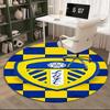 1 Stück runder Teppich Leeds Wappen Design Bedruckter runder Teppich, Teppich für Home Office, runder Stuhlteppich, dekorativer Teppich Fan Geschenke Weihnachtsgeschenk