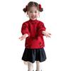 Girls' 2025 Red Cartoon Knit Sweater - Cozy & Stylish Autumn/Winter Top