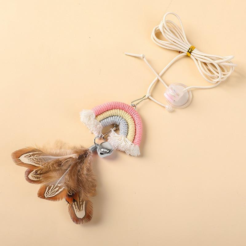 Katzenspielzeug Interaktives Wandhängendes Katzenspielzeug mit Glocke Selbst-hey Interaktives Spielzeug für Kätzchen zum Spielen Teaser-Stabspielzeug