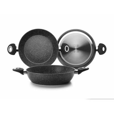 Deep Pan - IBILI - Natura - 28 Cm - Stone-effect Non-stick - All Hobs Including Induction