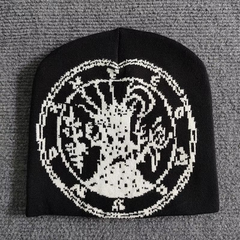 

European and American style trendy jacquard Y2K autumn and winter cold resistant and warm knitted hat OneSize