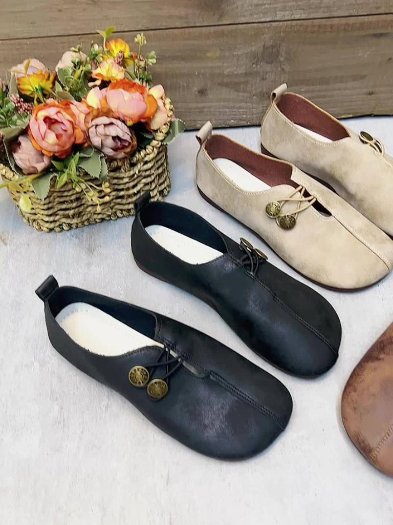 Women'S Flat Round Toe Shoes for All Seasons Soft Bottom Non-Slip