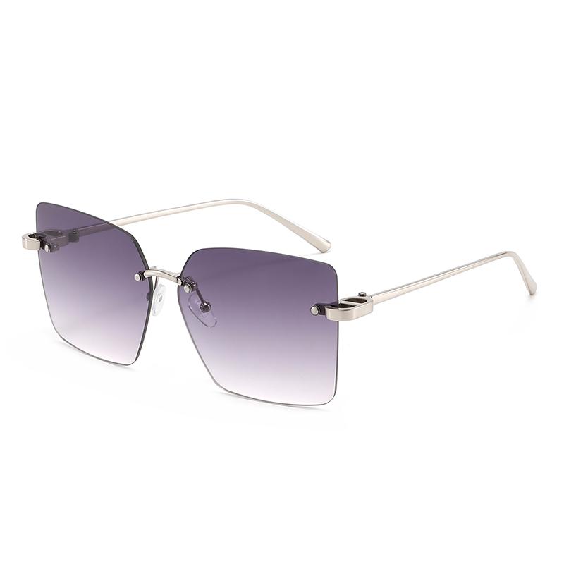 New Arrival Rimless Sunglasses For Women Metal Frame Luxury High Sense Anti Ultraviolet Fashion Cross-border Sun Glasses Outdoor Daily Eyewear