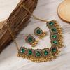 Elegant Rhinestone Tassel Necklace & Earrings Set: Ethnic Indian Retro Style Accessories for Women