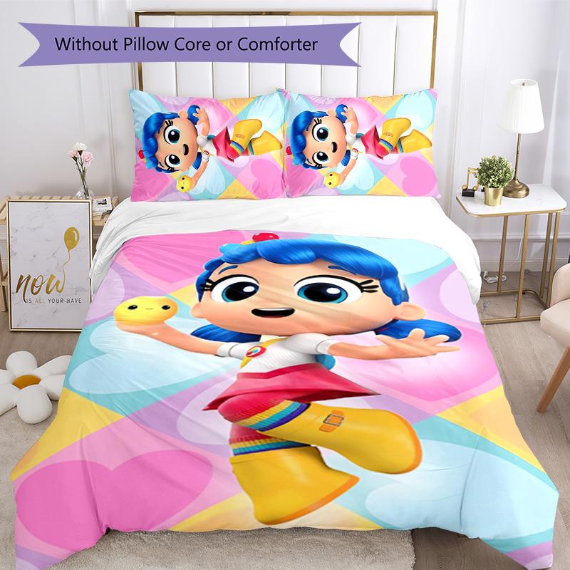 True and the Rainbow Kingdom 3pcs Bedding Set Duvet Cover Closure Includes 1 Duvet Cover & 2 Pillowcases for All Seasons Bedroom Home Dorm Decor
