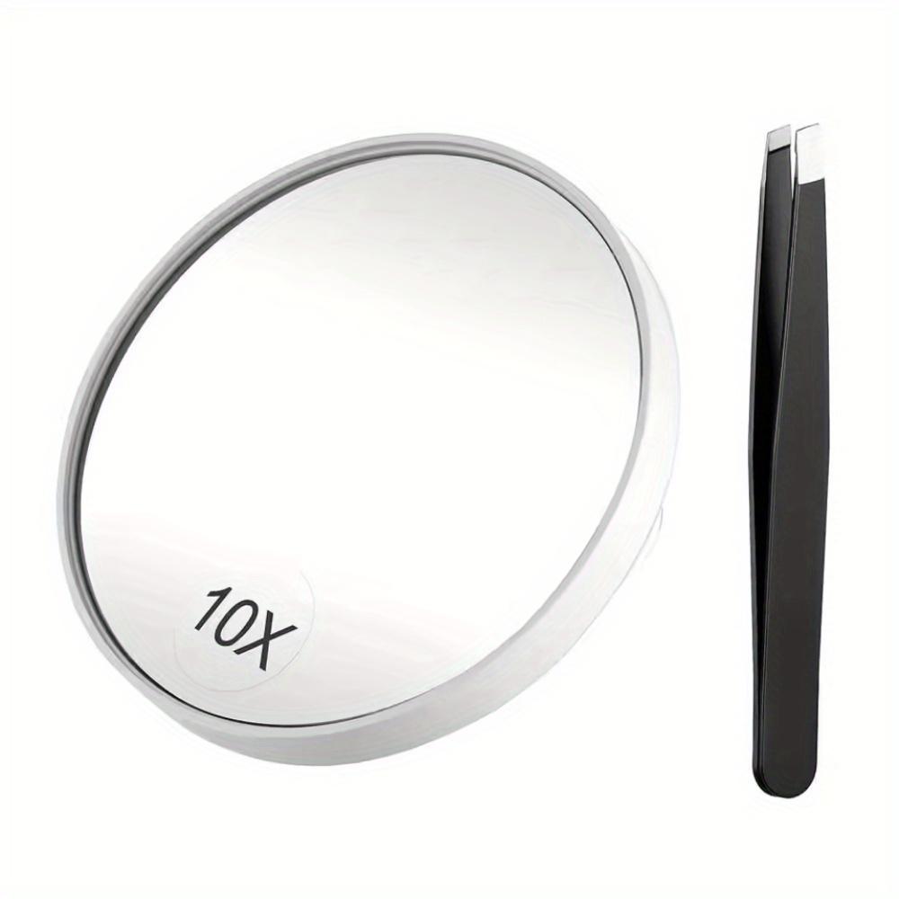 10X&20X Magnification Folding Travel Mirror - Dual-Sided Handheld with Adjustable Stand, Perfect Gift for Makeup Lovers & Grooming Enthusiasts 10 Times