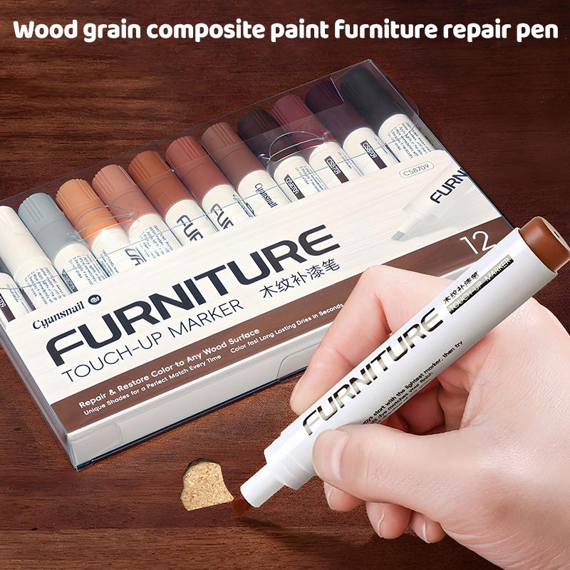 Wood Composite Grain Paint Furniture Touch-Up Markers Pens Wood Floor,Furniture,Scratch Coloring Repair Paint Pens