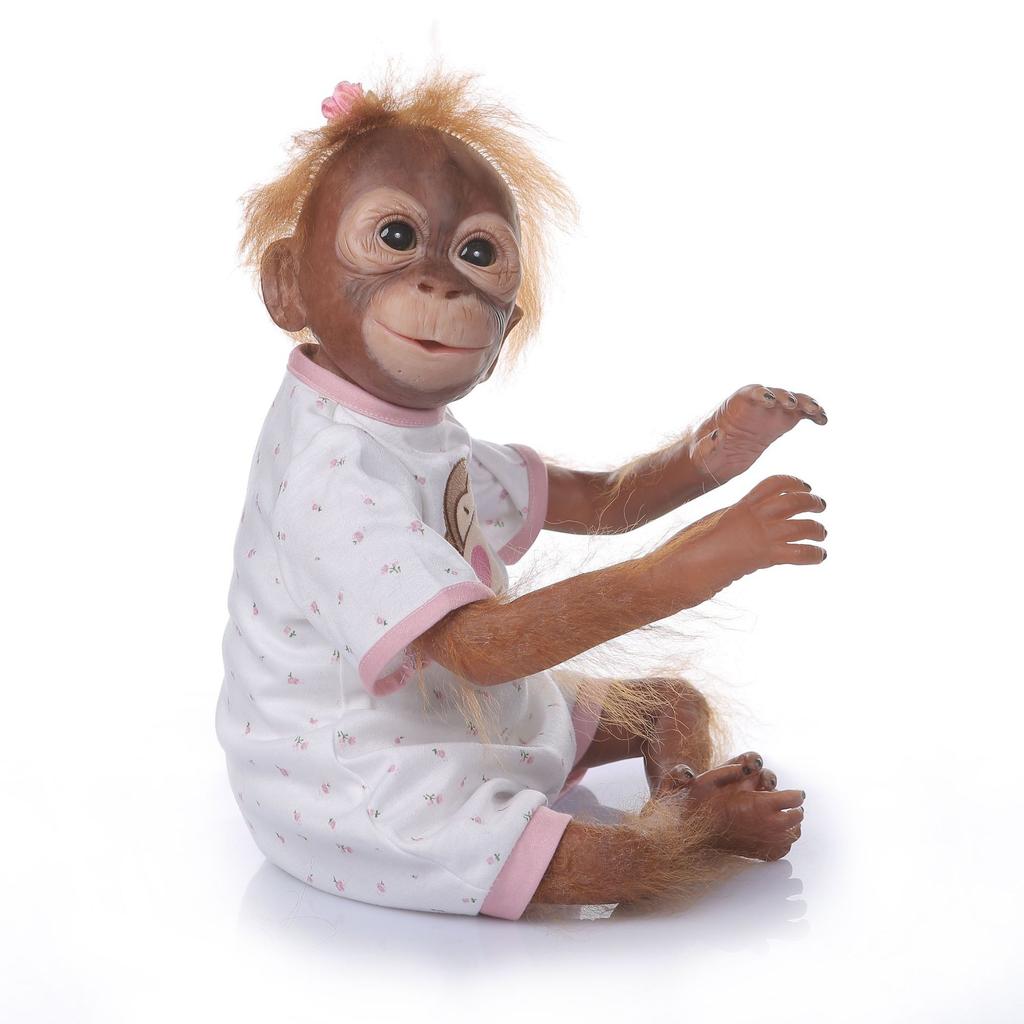Reborn Baby Monkey - Realistic Monkey Plush Toy, Soft Silicone 48cm Lifelike Soft Cuddly Companion for Kids