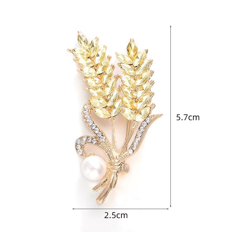 Rhinestone Wheat Ear Tulip Dandelion Pins For Women Pearl Plant Brooches Banquet Party Backpack Gifts Jewelry Accessories