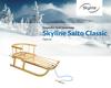 Wooden Sled For Children With Backrest, Traditional, Solid, Varnished, Pl