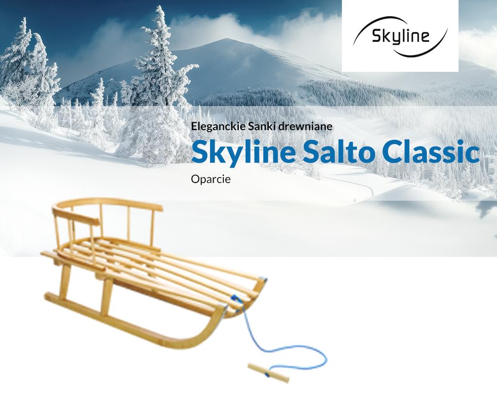 Wooden Sled For Children With Backrest, Traditional, Solid, Varnished, Pl