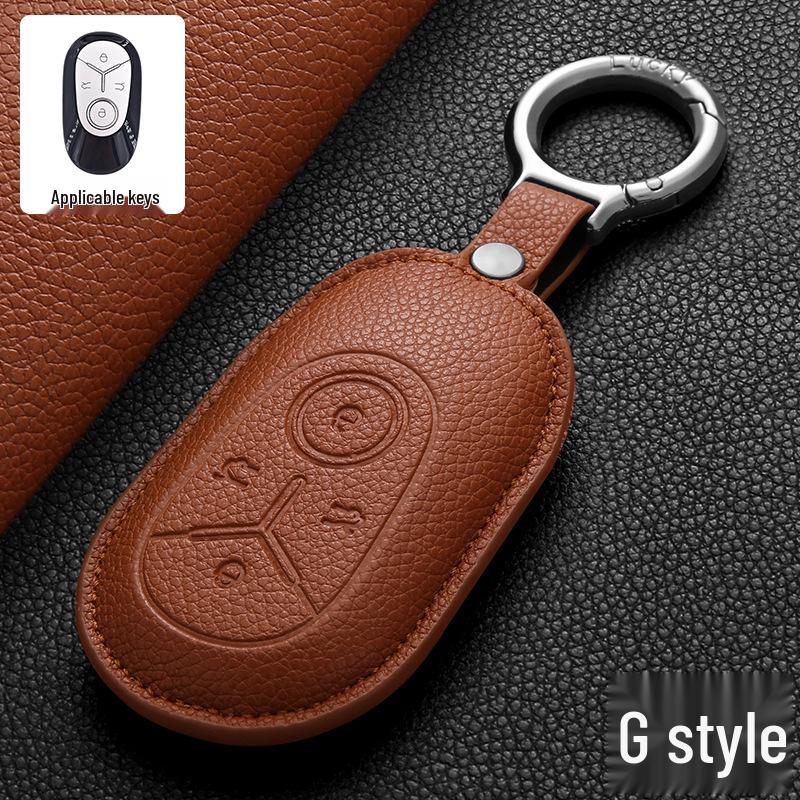 Geely Key Case in Genuine Leather for Xingyue, Boyue, Galaxy, Xingyuan, Emgrand, Xingrui, BinYue, ICON, and BinRui Models.