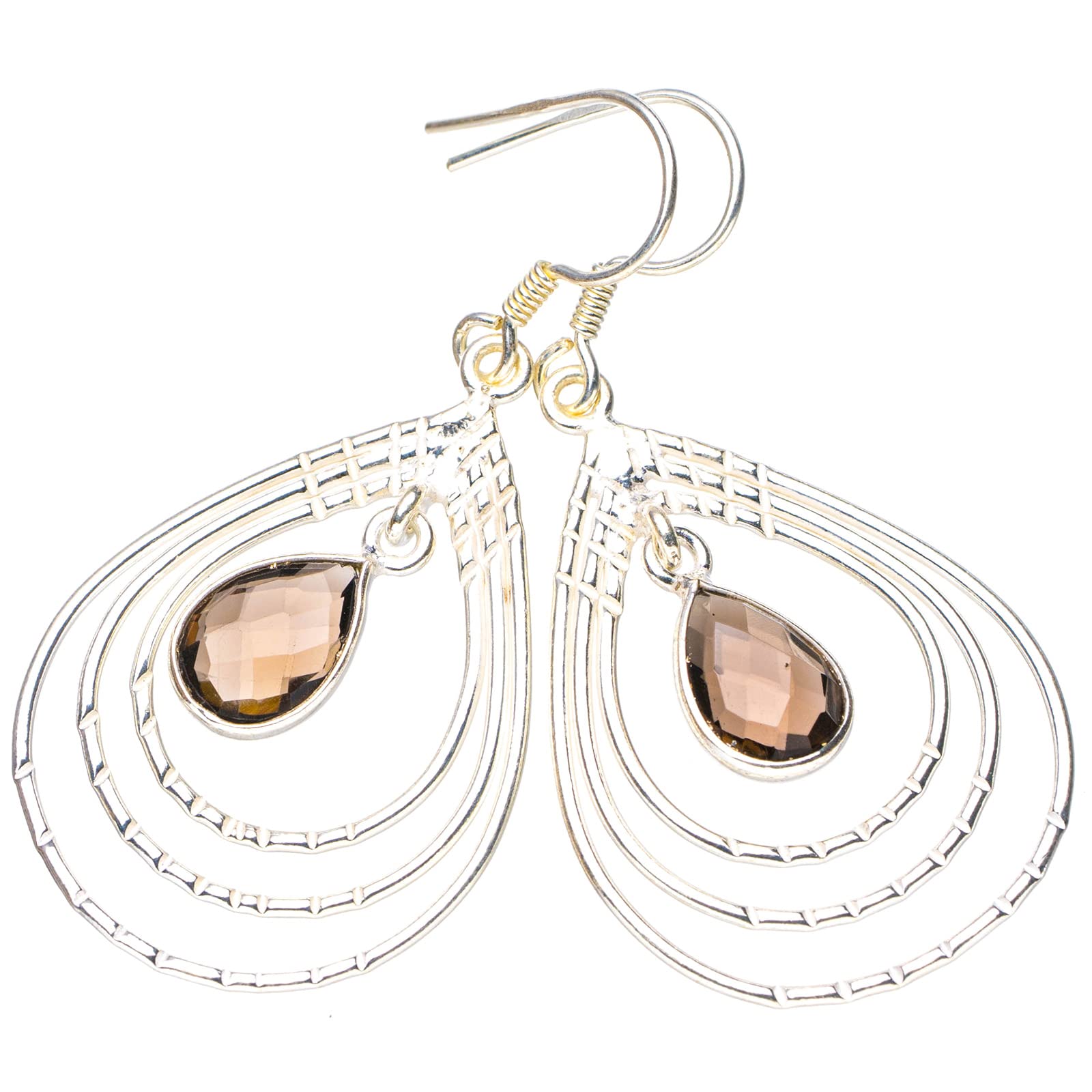 

StarGems® Natural Smoky Quartz Handmade 925 Sterling Silver Earrings 2 E6353