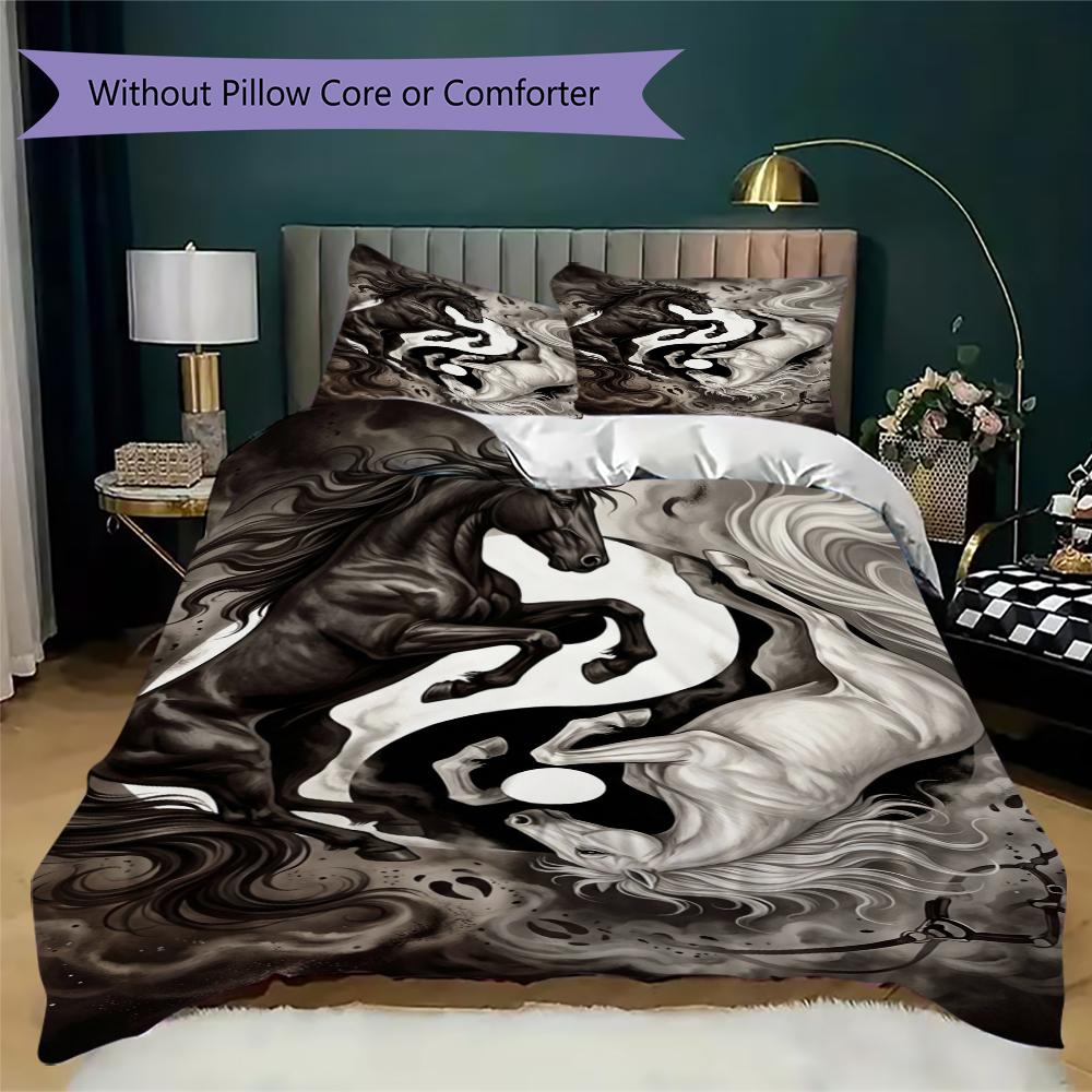 Tai Chi Animals Pattern Bedding uilt Set uilt Cover Pillowcase Home Decoration Birthday Gift (1 * duvet cover + 2 * pillowcase without core)105